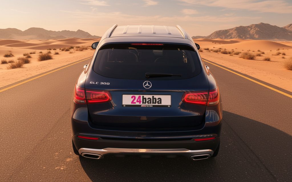 Mercedes Glc300 2022 Blue rear view showing taillights
