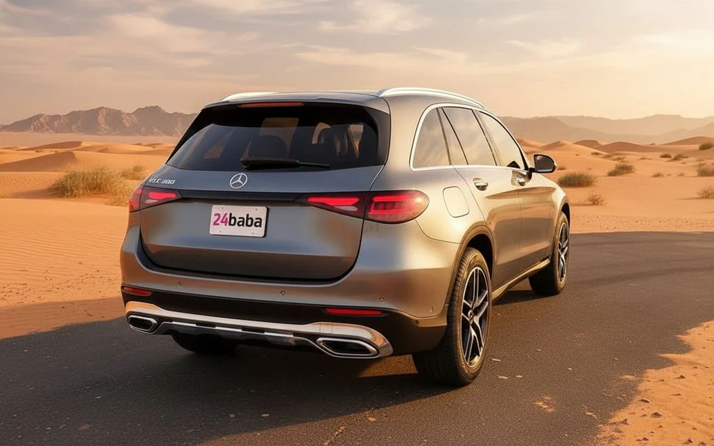 Mercedes Glc300 2023 Silver rear view showing taillights
