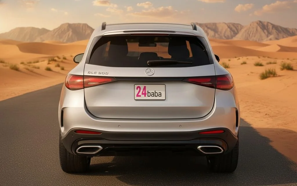 Mercedes Glc300 2024 Silver rear view showing taillights