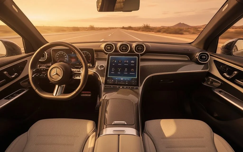 Mercedes Glc300 2024 interior view showing trim