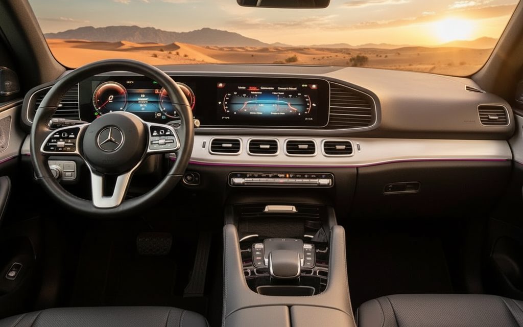 Mercedes Gle350 2021 interior view showing trim – rental in Dubai
