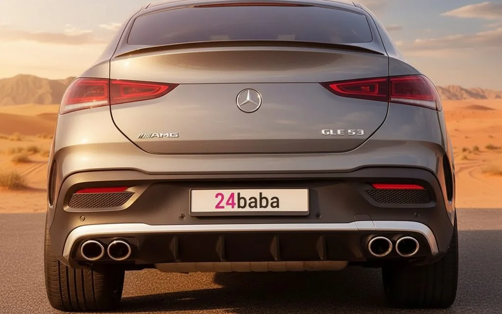 Mercedes Gle53 2021 Grey rear view showing taillights – rental in Dubai