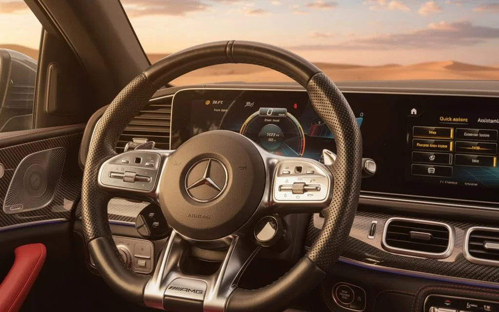 Mercedes Gle53 2021 interior view showing trim – rental in Dubai