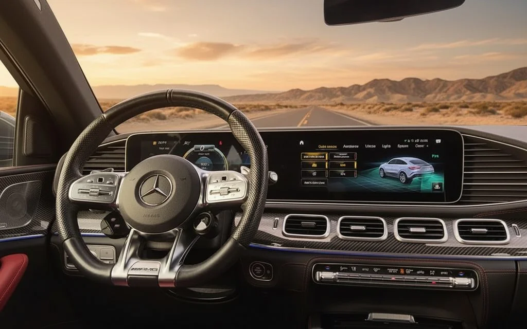 Mercedes Gle53 2021 interior view showing trim – rental in Dubai
