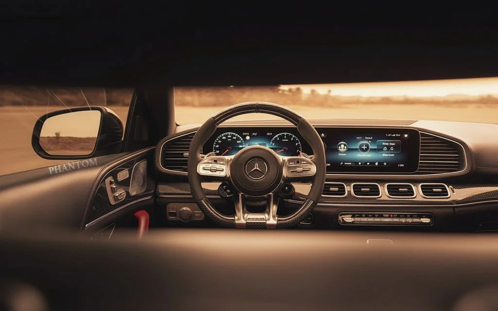Mercedes Gle63 2021 interior view showing trim – rental in Dubai