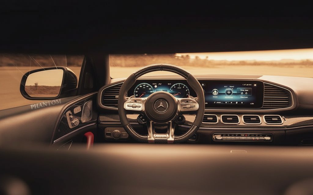 Mercedes Gle63 2021 interior view showing trim – rental in Dubai