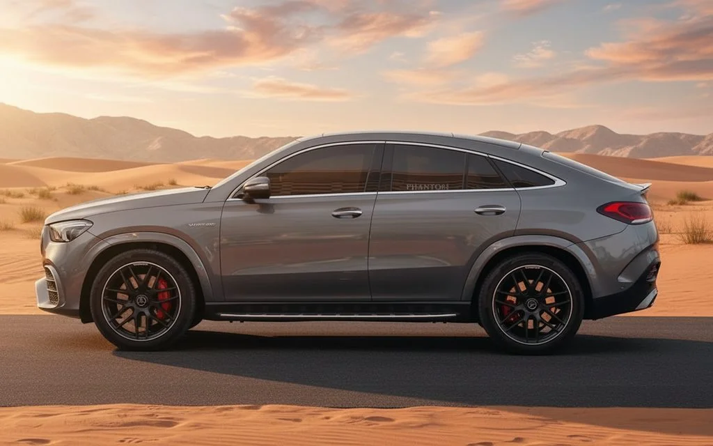 Mercedes Gle63 2021 Grey side profile – rental in Dubai