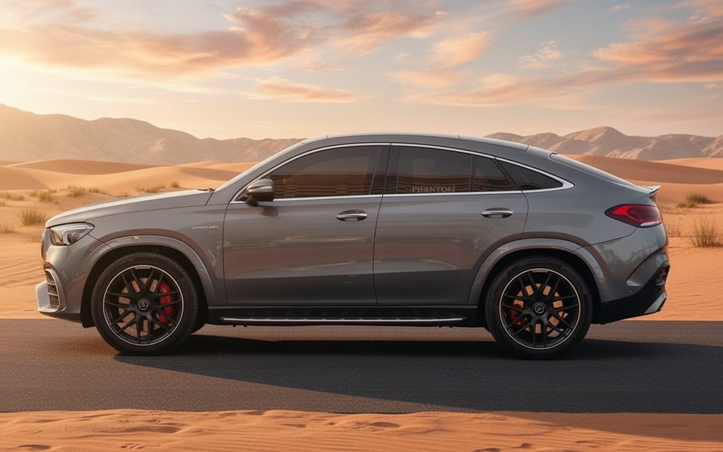 Mercedes Gle63 2021 Grey side profile – rental in Dubai