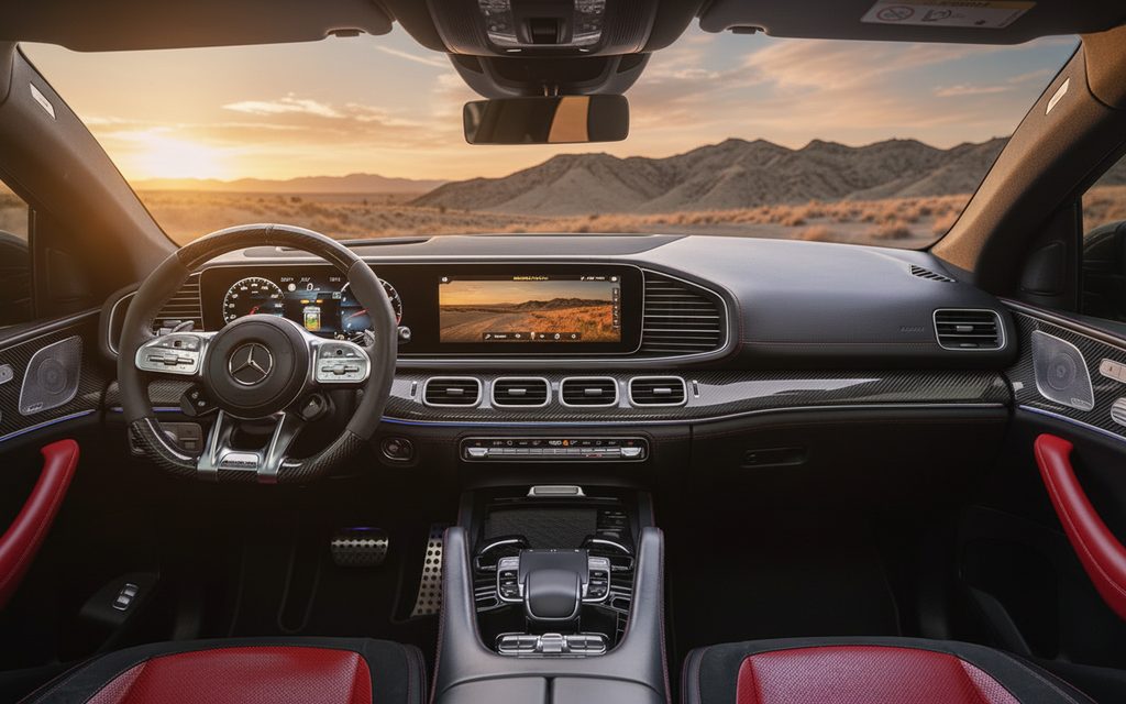 Mercedes Gle63 2021 interior view showing trim – rental in Dubai