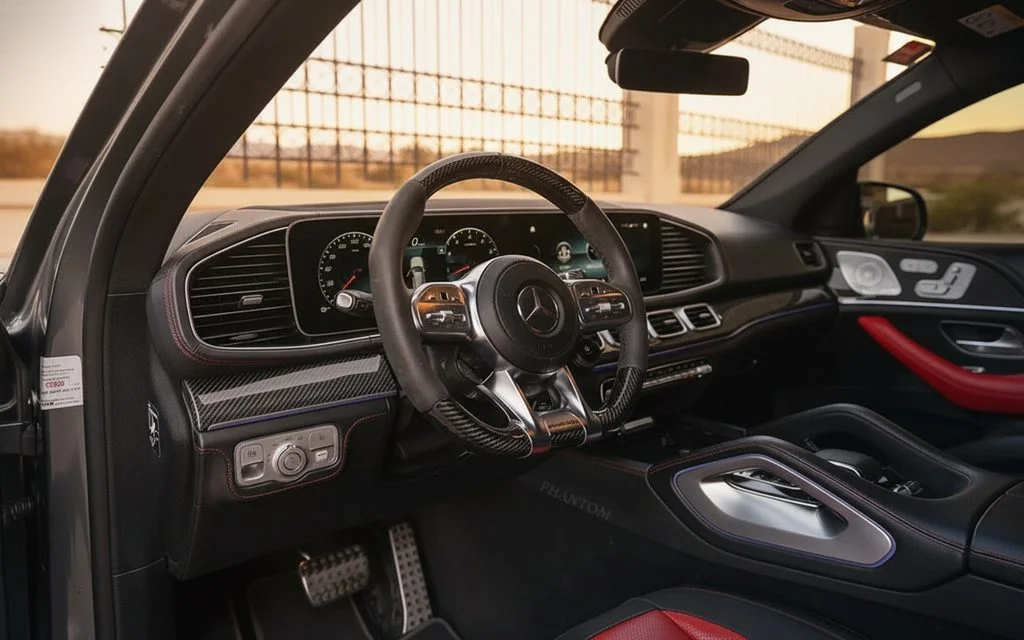 Mercedes Gle63 2021 interior view showing trim – rental in Dubai