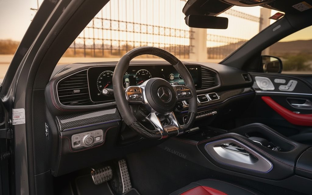 Mercedes Gle63 2021 interior view showing trim – rental in Dubai