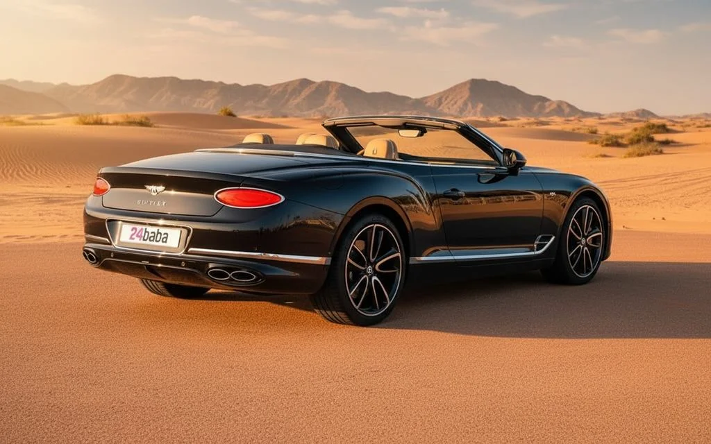 Bentley ContinentalGt Gtc 2023 Black rear view showing taillights – rental in Dubai