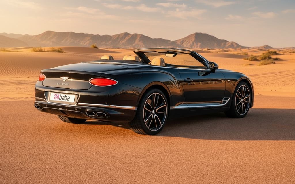 Bentley ContinentalGt Gtc 2023 Black rear view showing taillights – rental in Dubai