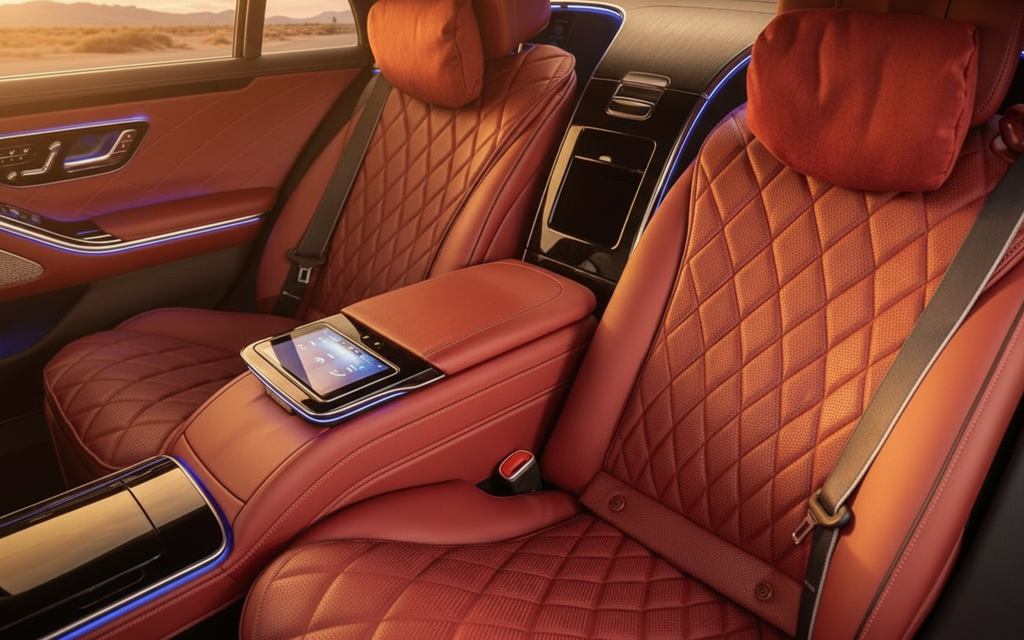 Mercedes S580 2024 leather seats and cabin – rental in Dubai