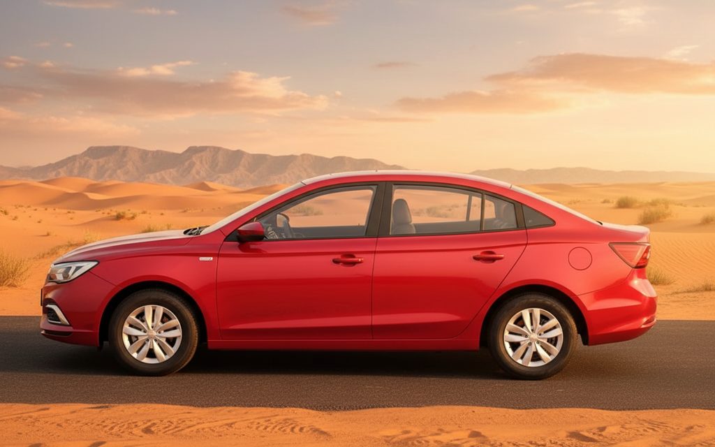 Mg 5 2023 Red side profile – rental in Dubai