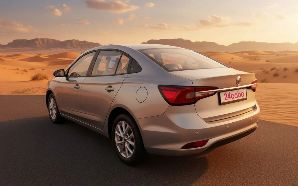 Mg 5 2024 Silver rear view showing taillights – rental in Dubai