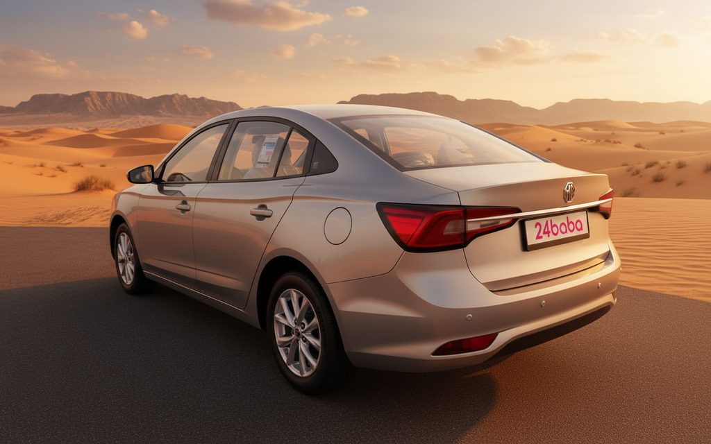 Mg 5 2024 Silver rear view showing taillights – rental in Dubai