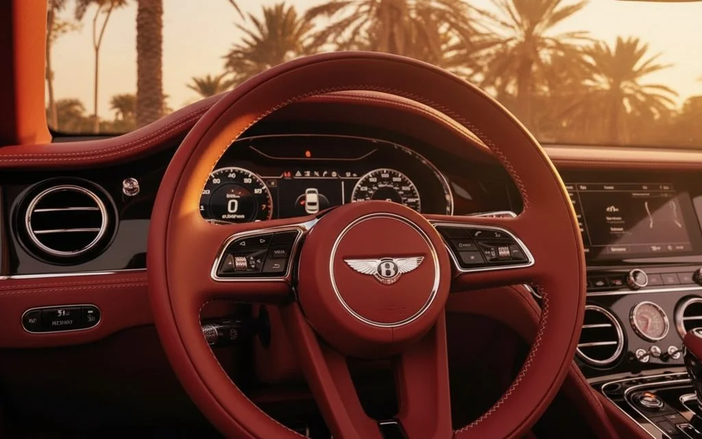 Bentley ContinentalGt Gtc 2022 interior view showing trim – rental in Dubai