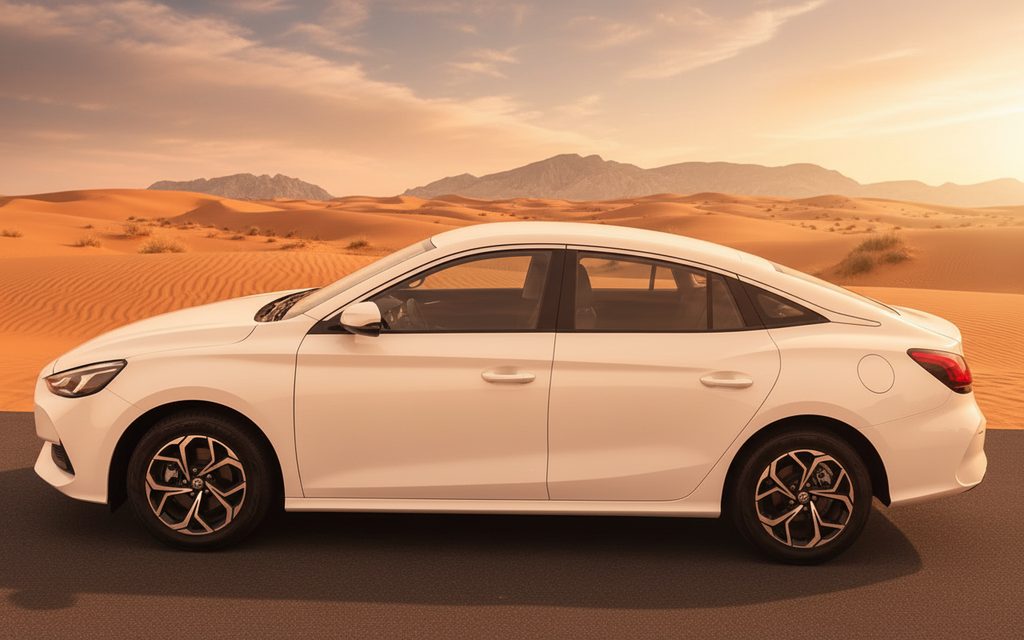 Mg Gt 2024 White side profile – rental in Dubai