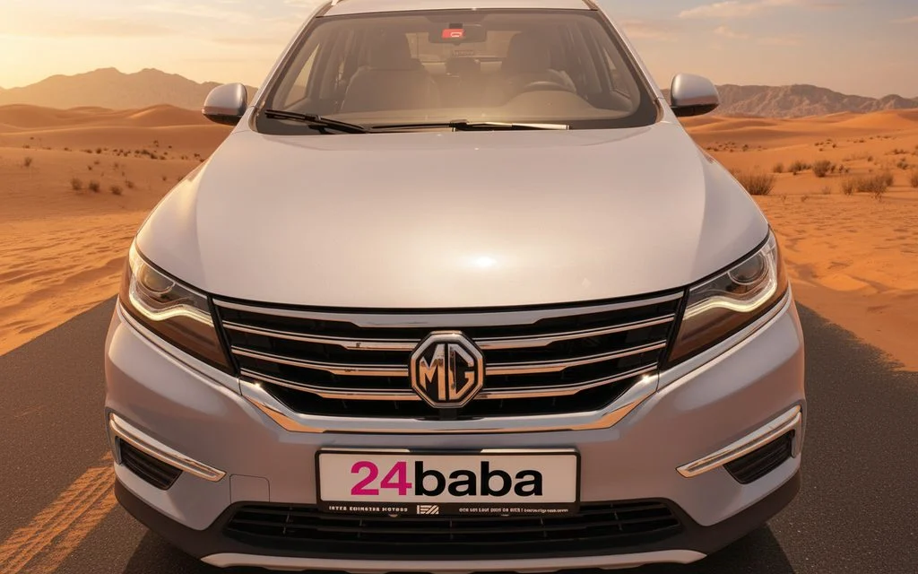 Mg Rx5 2022 Silver front view with headlights – rental in Dubai