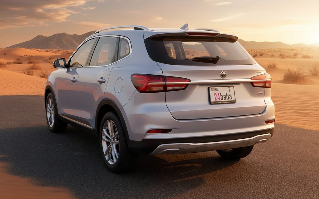 Mg Rx5 2022 Silver rear view showing taillights – rental in Dubai