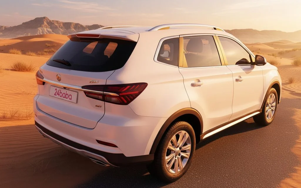 Mg Rx5 2020 White rear view showing taillights – rental in Dubai