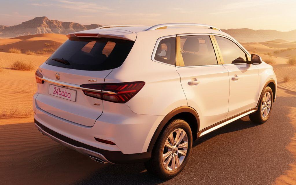 Mg Rx5 2020 White rear view showing taillights – rental in Dubai