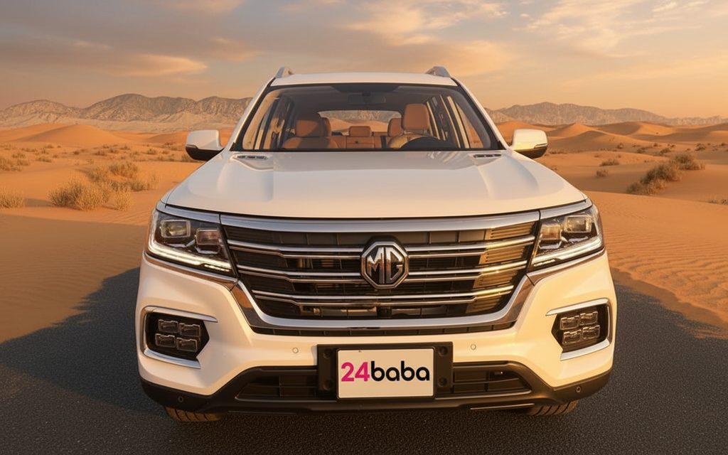 Mg Rx8 2023 White front view with headlights – rental in Dubai