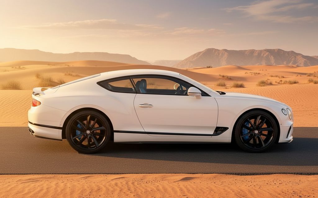 Bentley ContinentalGt Gtc 2025 White side profile – rental in Dubai