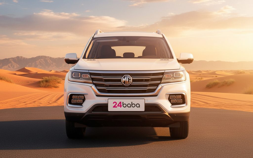 Mg Rx8 2024 White front view with headlights – rental in Dubai