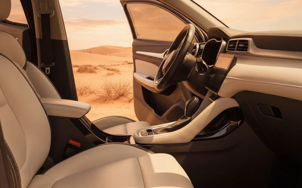 Mg Zs 2023 interior view showing trim – rental in Dubai