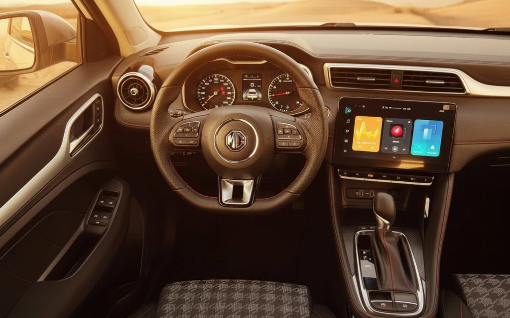 Mg Zs 2023 interior view showing trim – rental in Dubai