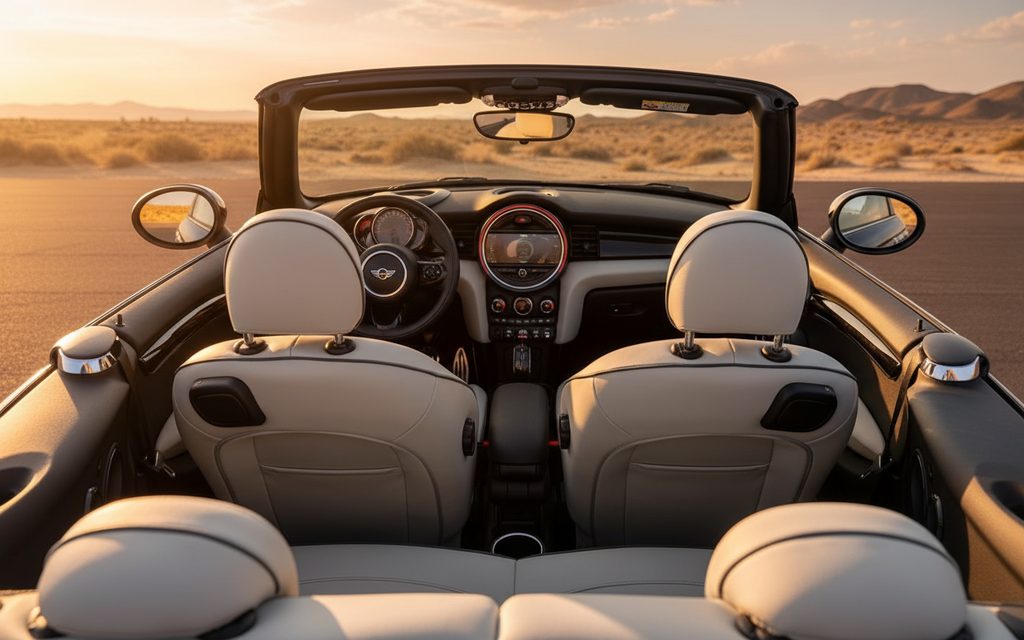 Mini Cooper 2024 interior view showing trim – rental in Dubai