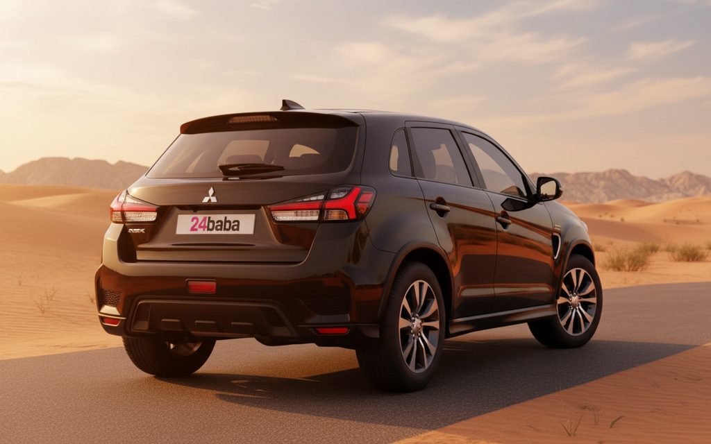 Mitsubishi Asx 2024 Black rear view showing taillights – rental in Dubai