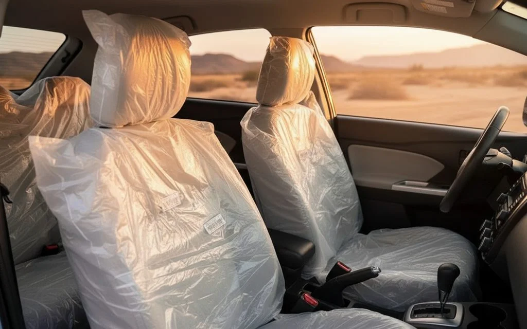 Mitsubishi Attrage 2024 leather seats and cabin – rental in Dubai