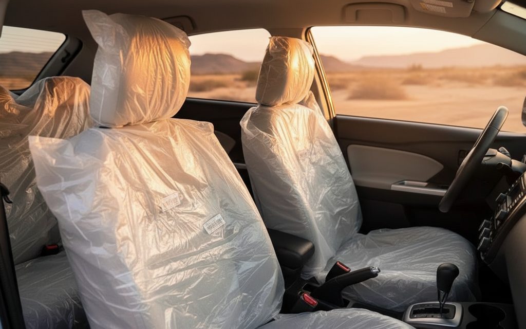 Mitsubishi Attrage 2024 leather seats and cabin – rental in Dubai