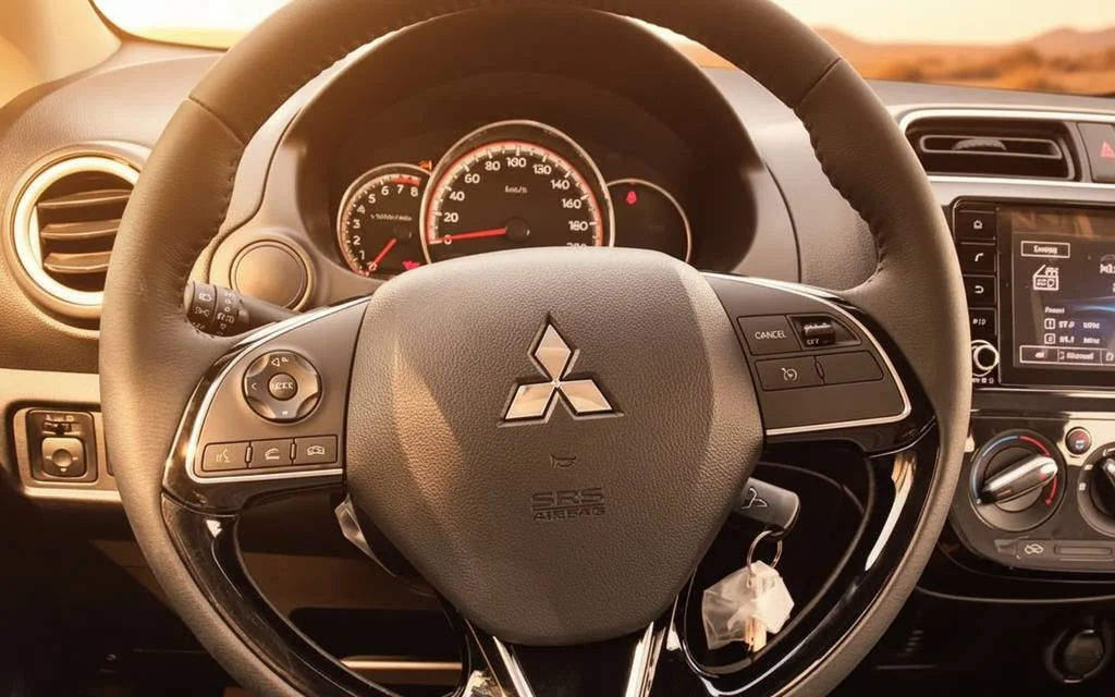 Mitsubishi Attrage 2022 interior view showing trim – rental in Dubai