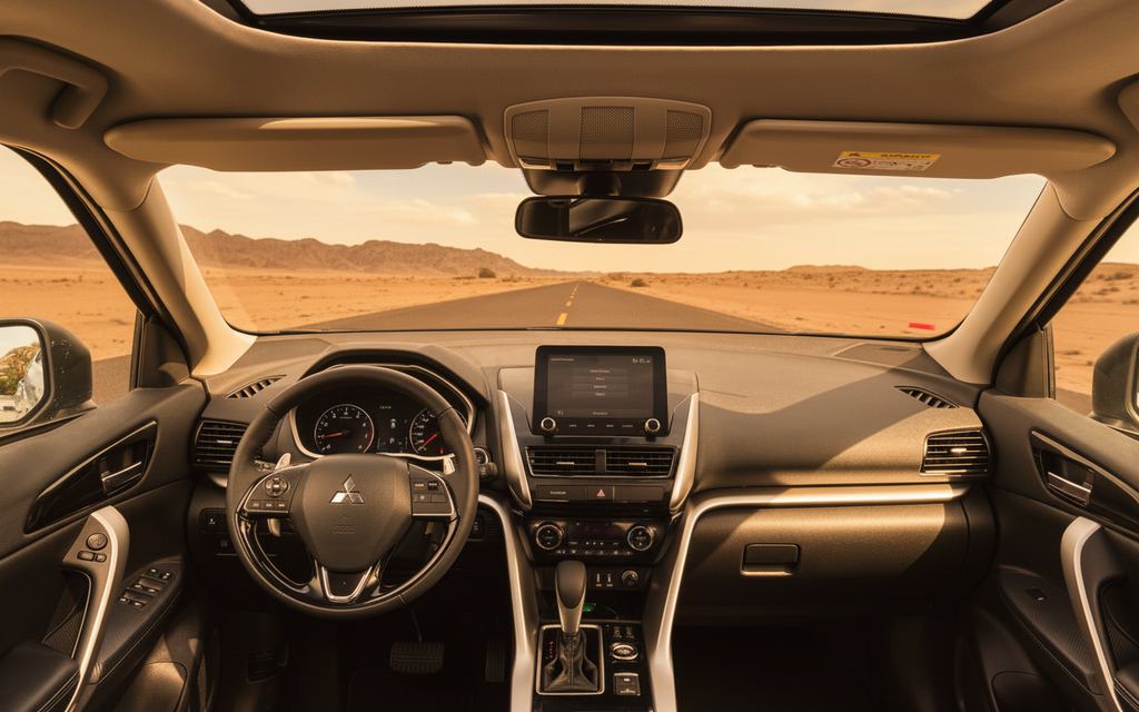 Mitsubishi Eclipse 2023 interior view showing trim – rental in Dubai