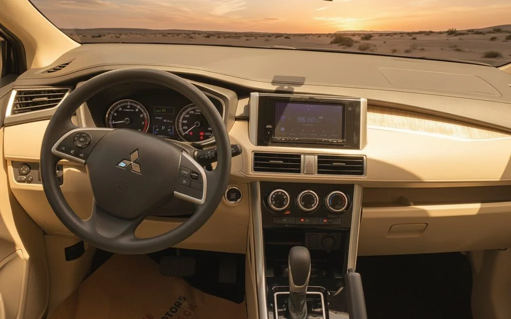 Mitsubishi Xpander 2021 interior view showing trim – rental in Dubai