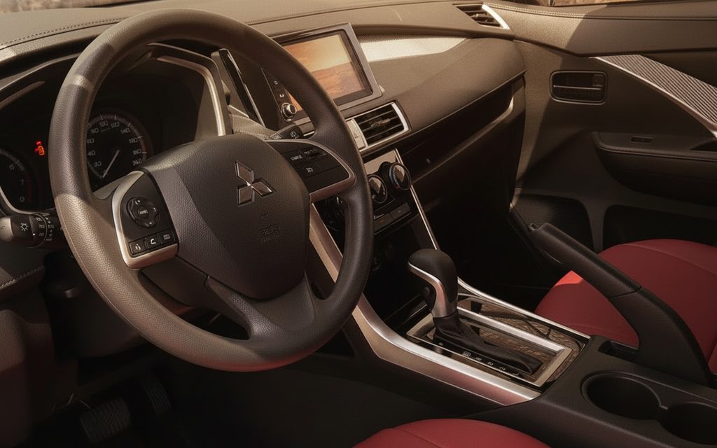 Mitsubishi Xpander 2024 interior view showing trim – rental in Dubai