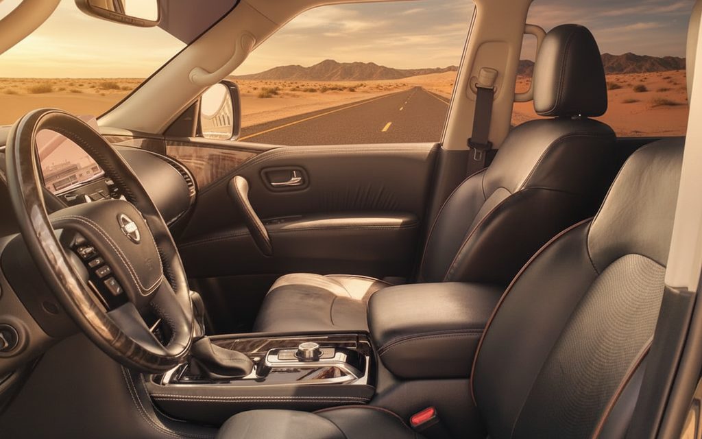 Nissan Armada 2020 interior view showing trim – rental in Dubai
