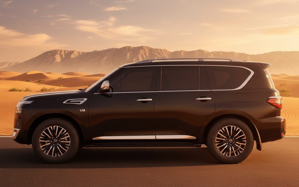 Nissan Armada 2020 Black side profile – rental in Dubai