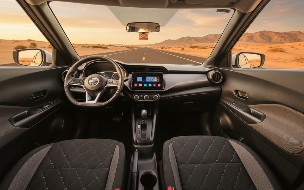 Nissan Kicks 2020 interior view showing trim – rental in Dubai