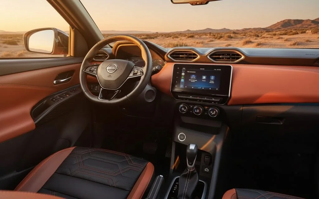 Nissan Magnite 2024 interior view showing trim – rental in Dubai