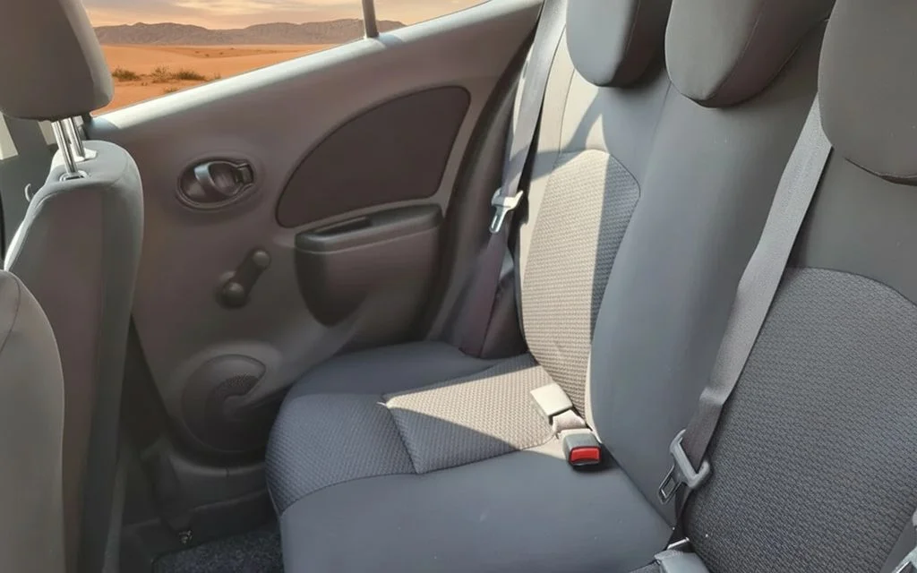 Nissan Micra 2020 leather seats and cabin – rental in Dubai