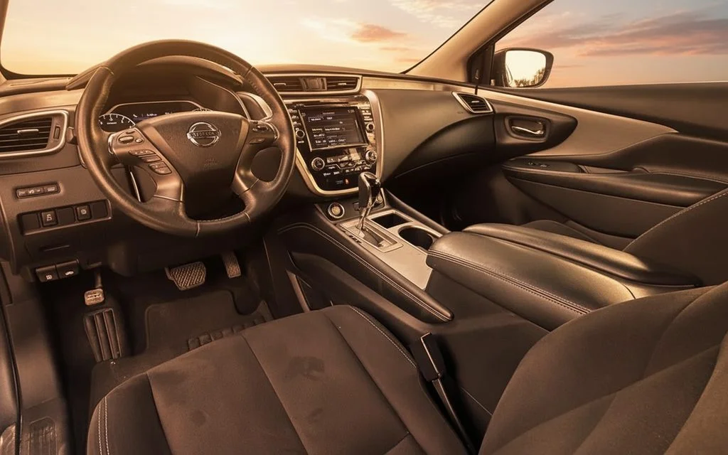 Nissan Murano 2021 interior view showing trim – rental in Dubai