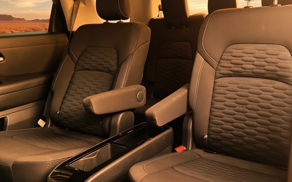 Nissan Pathfinder 2022 leather seats and cabin – rental in Dubai