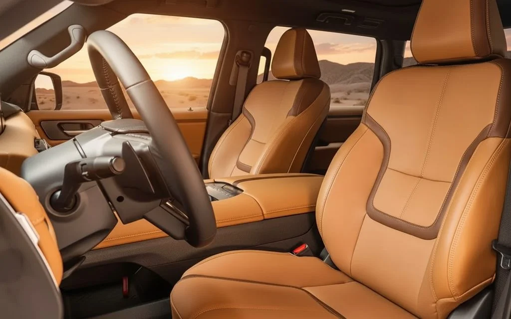 Nissan Patrol 2026 leather seats and cabin – rental in Dubai