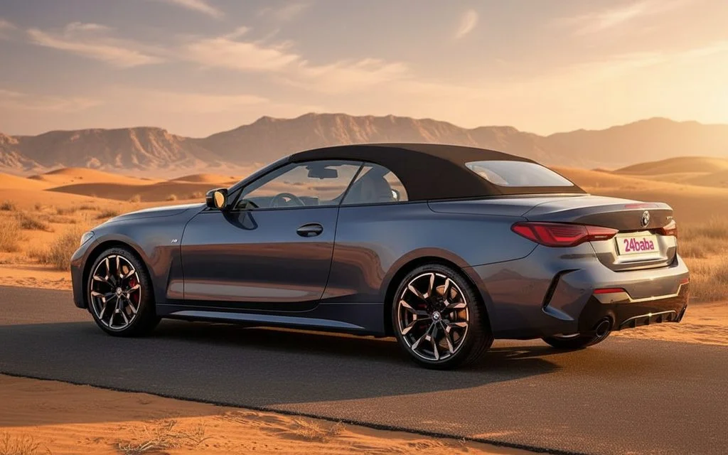 Bmw 420 2025 Blue rear view showing taillights – rental in Dubai