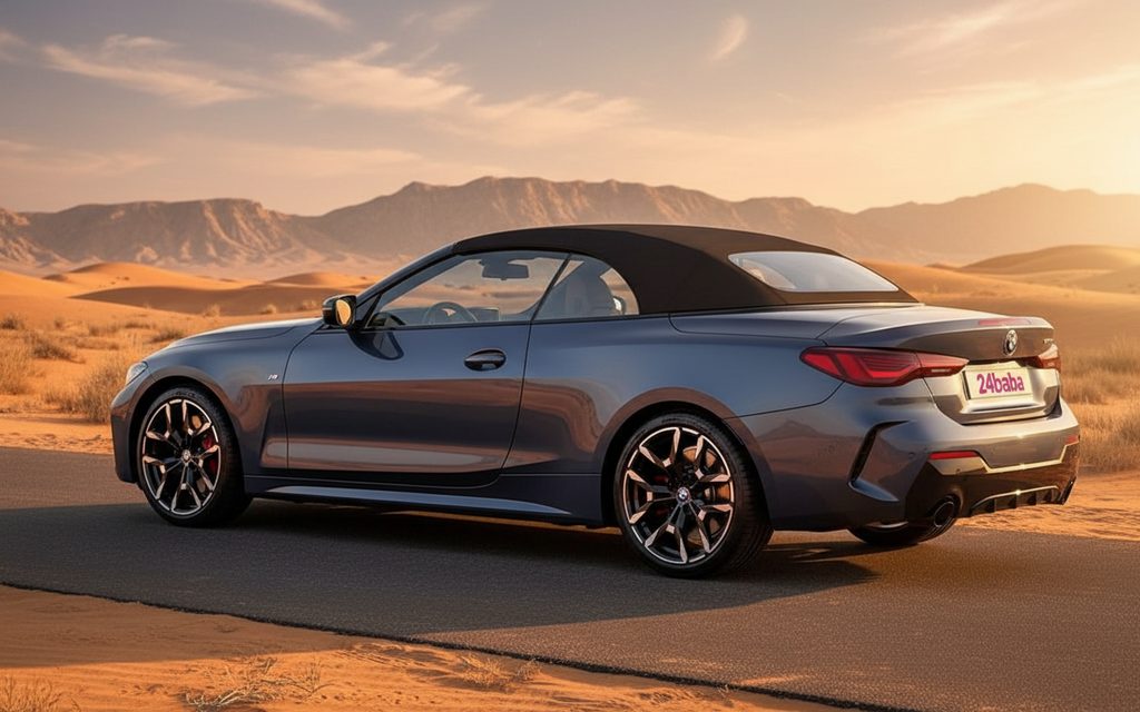 Bmw 420 2025 Blue rear view showing taillights – rental in Dubai